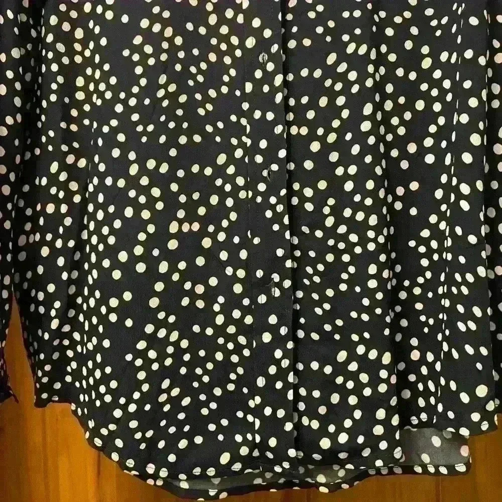Free People X Sandrine Rose Navy Polka Dot Anchor Button Down -Small NWT - Picture 2 of 7